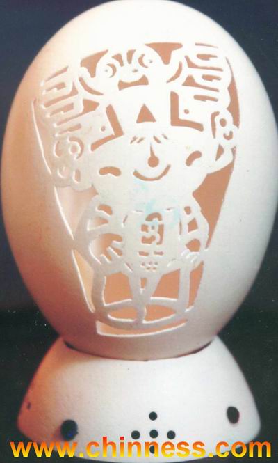 中国第一套蛋雕奥运福娃